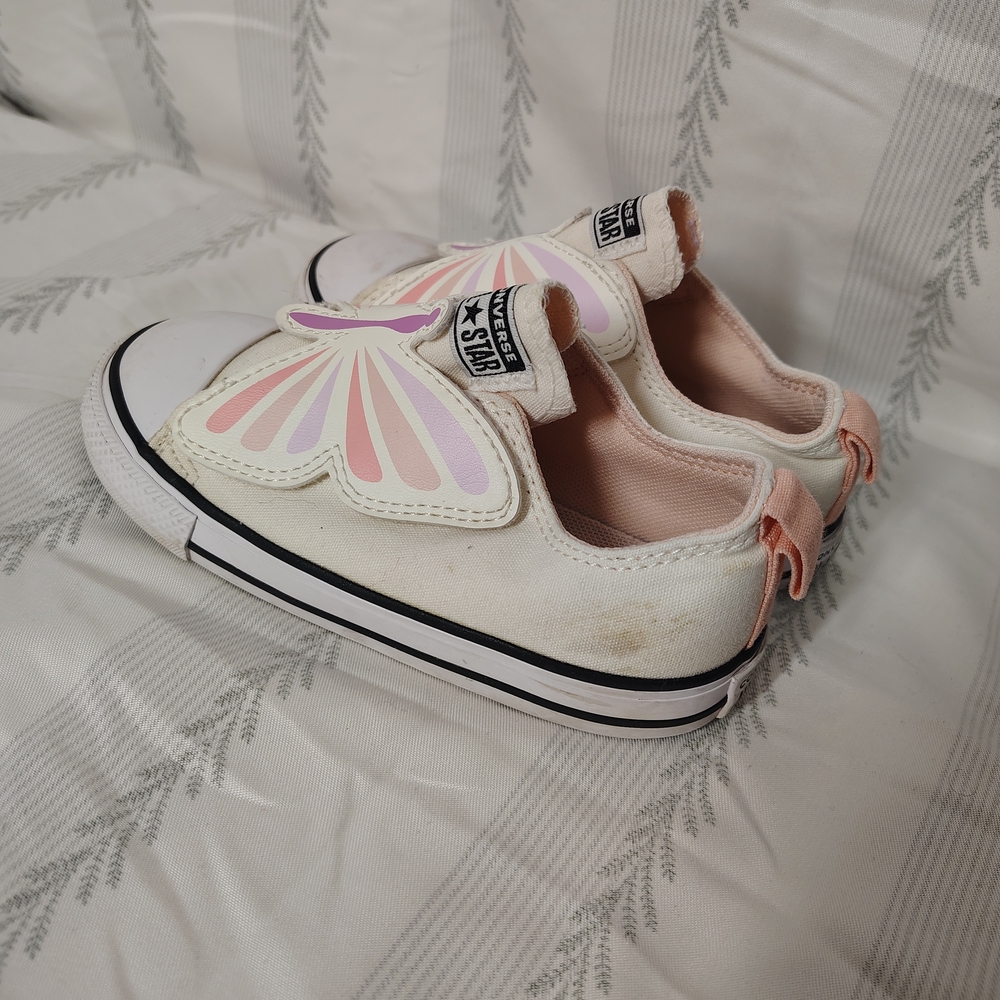 Converse Kids Butterfly Sneakers - Pink and White - Picture 2 of 6